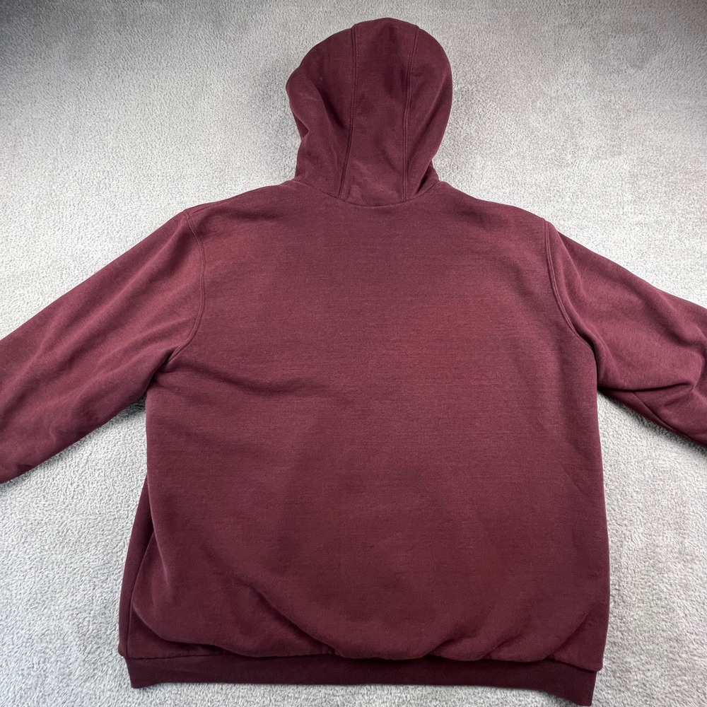 Carhartt Sherpa Lined Hoodie Mens 2XL Tall Burgundy Full Zip Workwear Sweatshirt - Picture 15 of 16